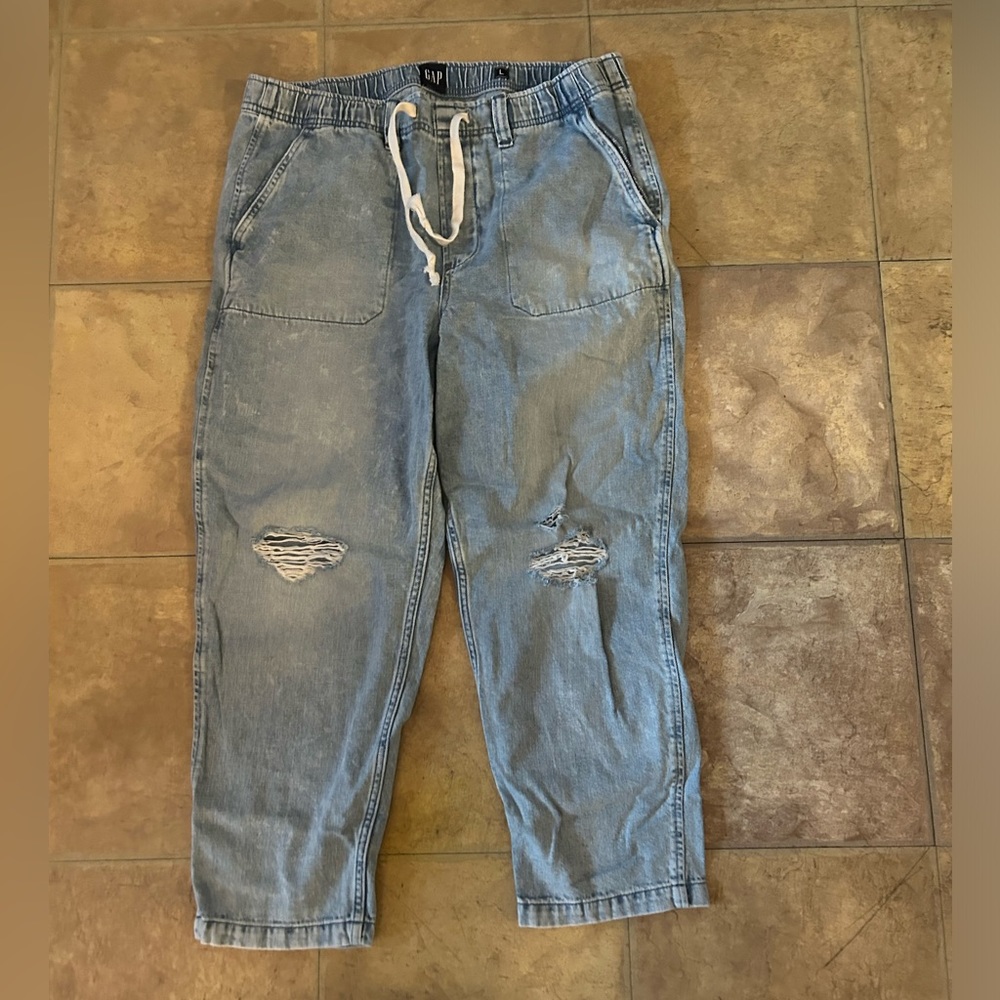 Gap drawstring loose fit jeans, size large